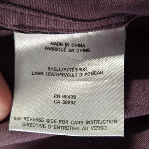 Theory Leggings Womens 8 IMA Maximus Lamb Leather Pants Purple Elastic Waist - Picture 7 of 11